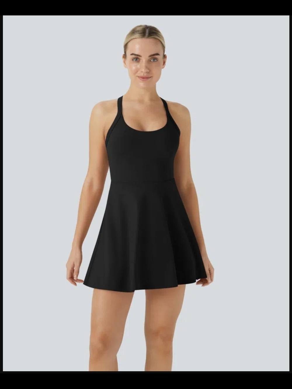 NWT size Large HALARA Black SoftlyZero Airy Athletic Dress - Picture 2 of 9